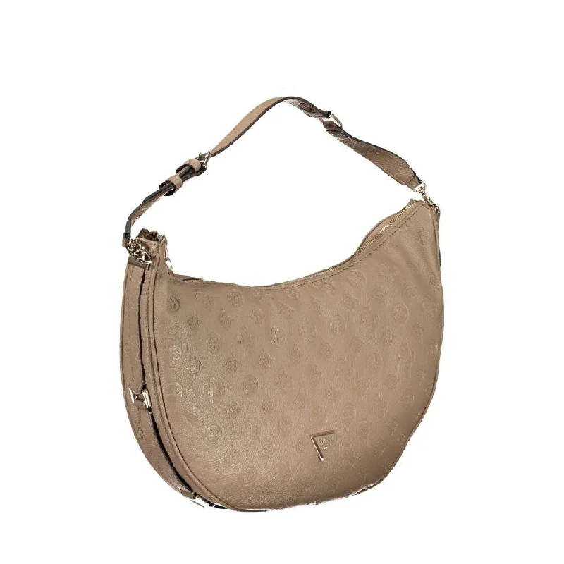 Handle bags with rustic leather for charm -Guess Jeans Beige Polyethylene Women's Handbag