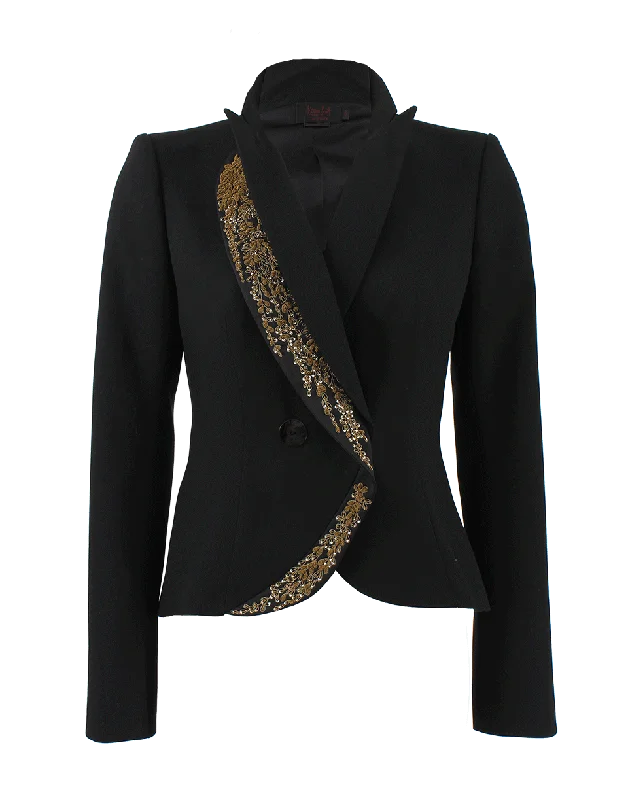 Custom blazers for special occasions fit perfectly -Gold Embroidered Detail Blazer