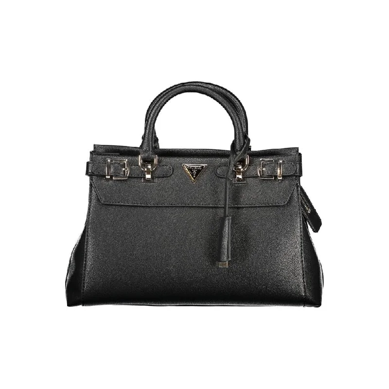 Handle bags with vintage vibes for nostalgia -Guess Jeans Black Polyethylene Women's Handbag