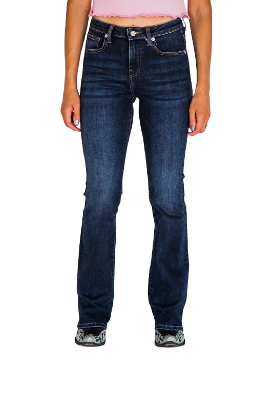 Tight trousers for men with tapered legs and sharp, tailored finish -Shiloh Boot Cut Jeans In Dark Wash