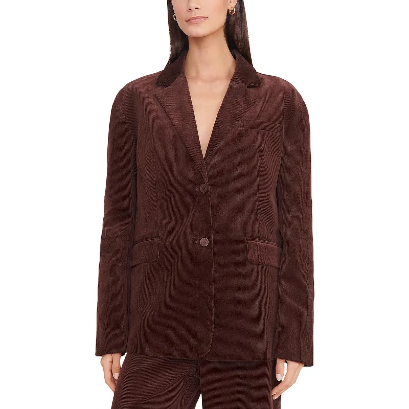 Blazers with deep pockets stay practical -STAUD Womens Corduroy Suit Separate Two-Button Blazer