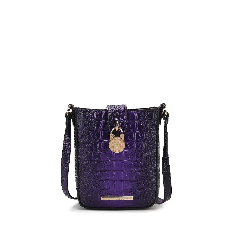 Handle bags with eco-friendly bamboo handles -Avery CrocEmbossed Crossbody Bag