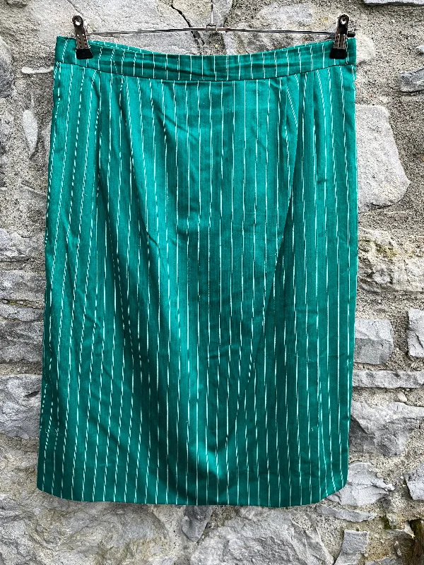 Beaded Dresses for Glamour -80s green stripy skirt uk 14