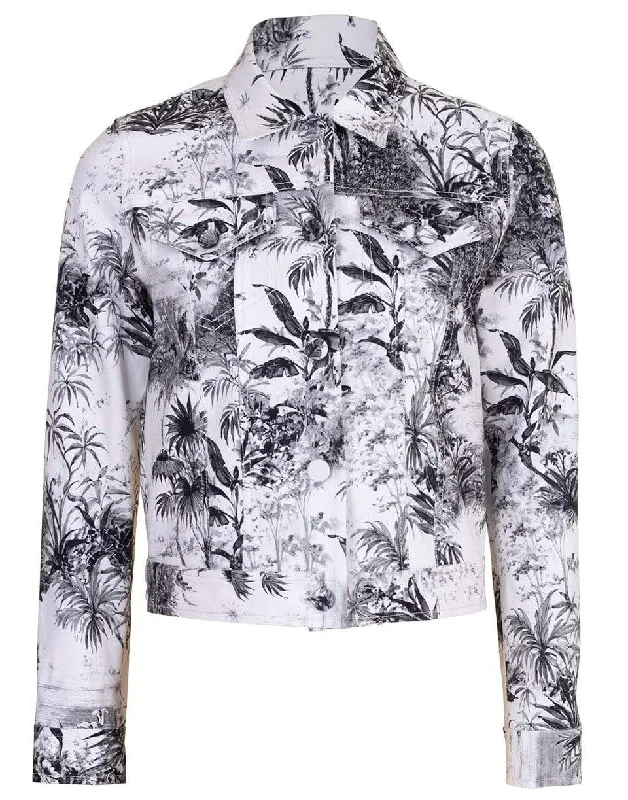 Print Twill Cropped Jacket