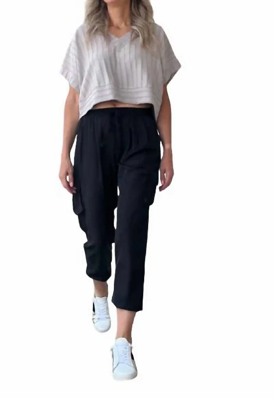 Form-fitting tight trousers for women with slimming effect and flattering cut -Milo Jogger Pant In Black