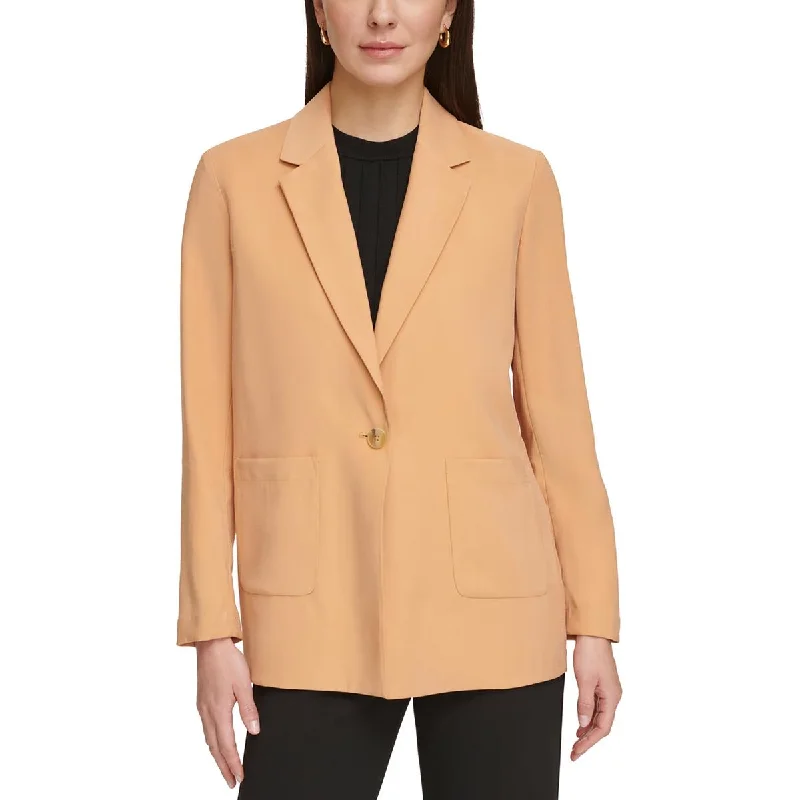 Blazers for bold layering stand out -DKNY Womens Button Twill One-Button Blazer