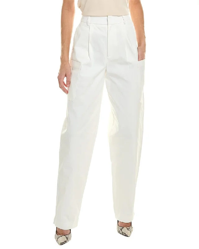 High-waisted tight trousers for women with belt loops for added style -IRO White Baggy Jean