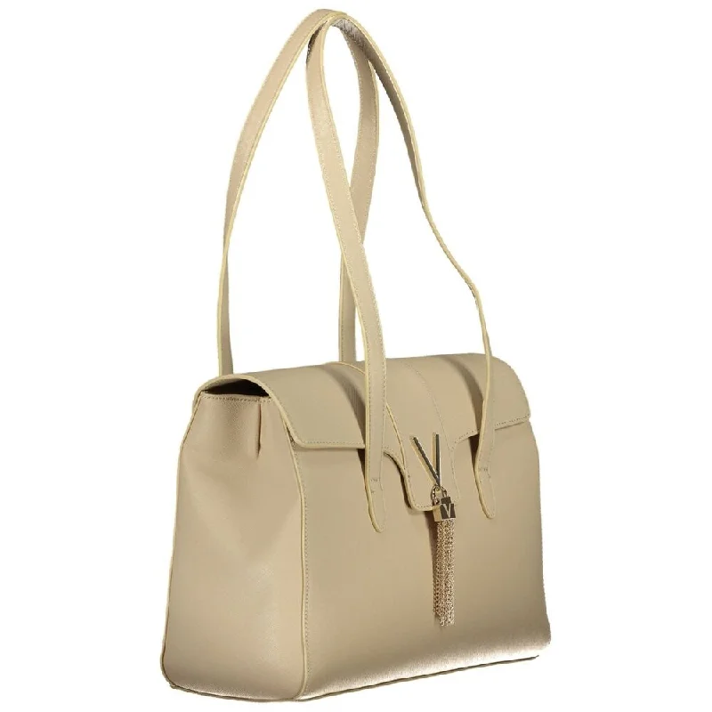 Handle bags with zipper tops for security -Valentino Bags Beige Polyethylene Women's Handbag