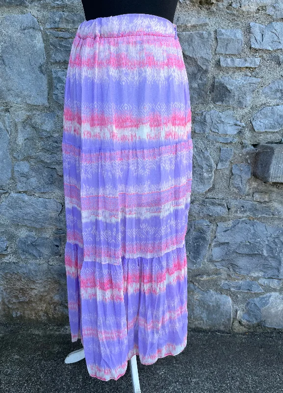 Pink Dresses for Feminine -90s purple stripy maxi skirt uk 6-10