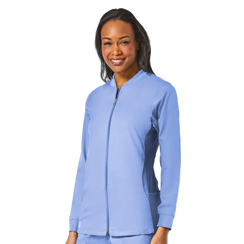 Sporty Mesh Panel Jacket by Maevn / XXS - 3XL / Ceil Blue