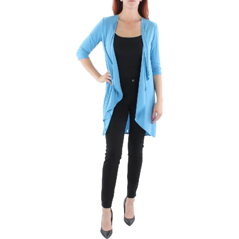 Stylish blazers for women elevate office fashion effortlessly -R&M Richards Womens Petites Knit Drapey Duster Blazer