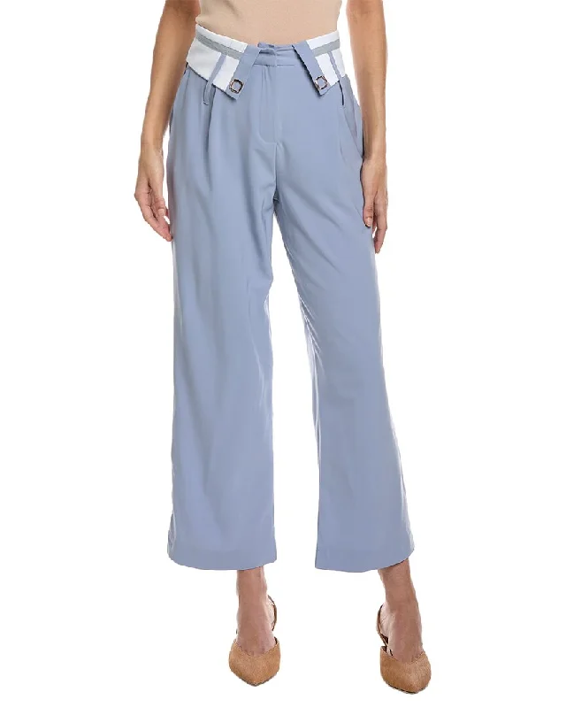 Vintage-inspired tight trousers for women with buttoned waist and retro charm -Beulah Pant