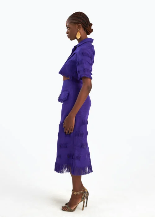 Formal Dresses for Occasions -Boyedoe Busumuru II Women's Handwoven Cotton Smock Purple Skirt