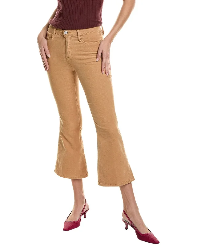 High-waisted tight trousers for women with belt loops for added style -FRAME Denim Le Crop Light Camel Flare Jean