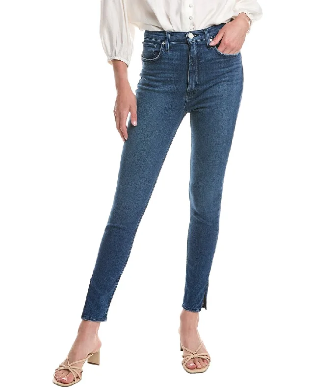 Stretchy knit tight trousers for women with soft fabric and relaxed fit -HUDSON Jeans Centerfold Extreme High-Rise Moody Super Skinny Ankle Jean