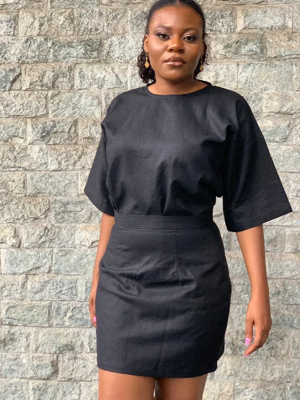 Shift Dresses for Simple Look -Onyeka Mini Skirt - Black