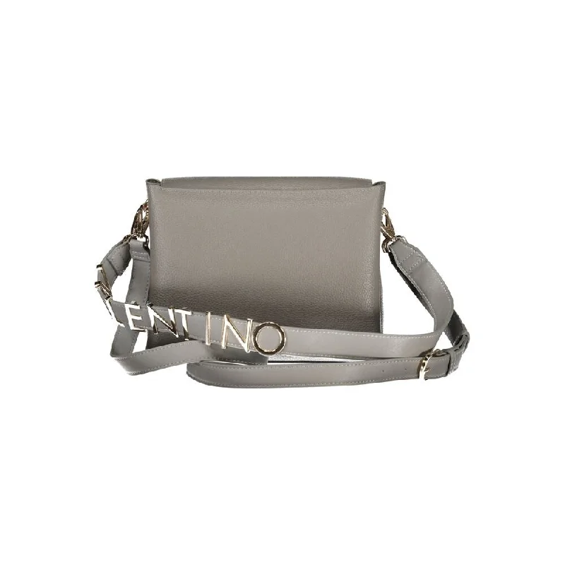 Handle bags with striped canvas for beach -Valentino Bags Gray Polyethylene Women's Handbag