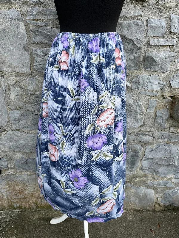 Casual Dresses for Everyday -80s grey floral skirt uk 10-12