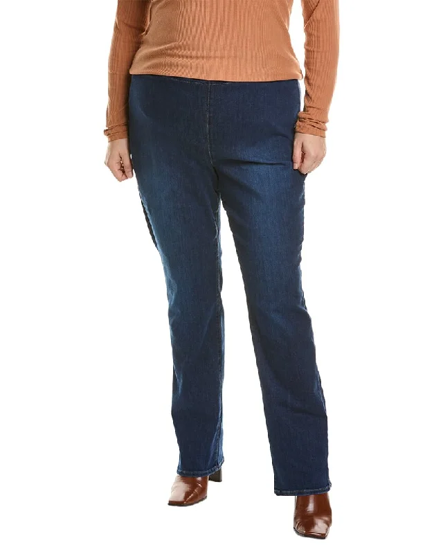 Bright colored tight trousers for women with striking hues for bold statement -NYDJ Plus Pull-On Cooper Straight Jean