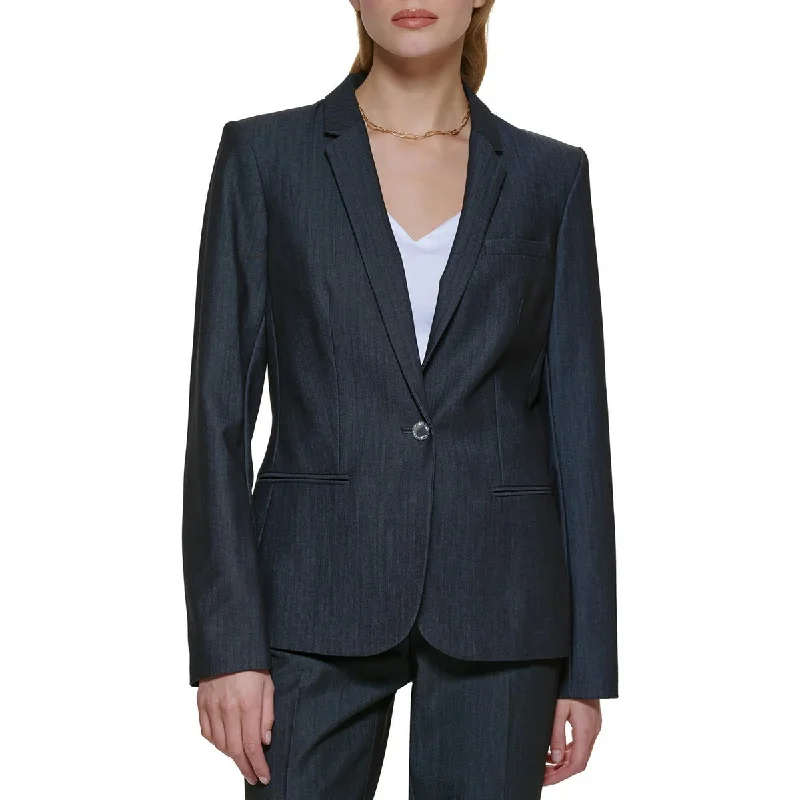 Blazers with loose fits feel breezy -Calvin Klein Womens Solid  One-Button Blazer