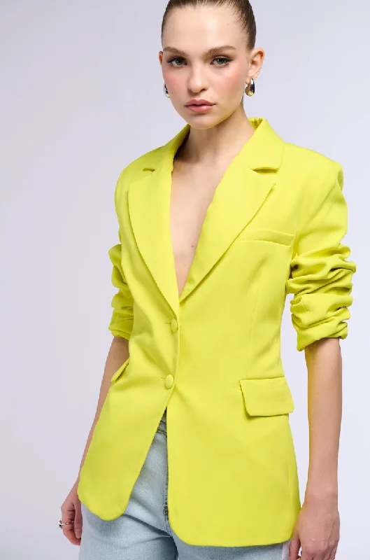 Tailored blazers for business meetings look sharp -EVERYDAY BLAZER IN YELLOW