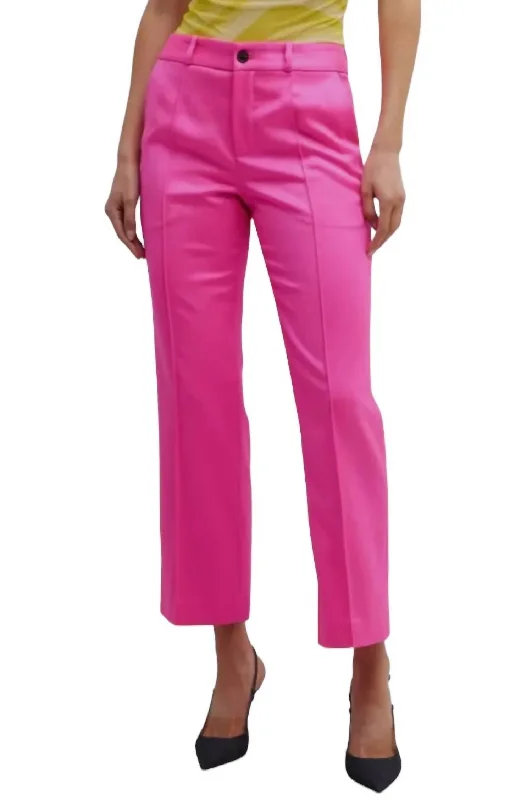 Casual tight trousers for women with comfy waistband and minimalistic style -Women's Soren Trouser In Pink Glow