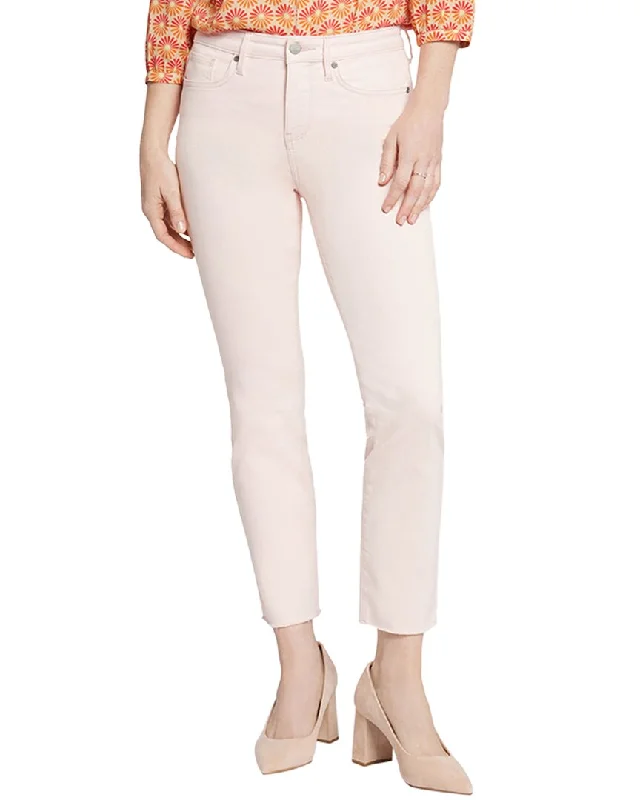 Skinny fit tight trousers for women with minimalistic design for clean look -NYDJ Petite Sheri Carnation Ankle Jean