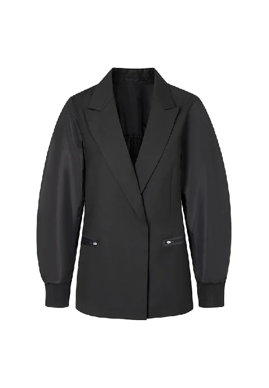 Blazers featuring matte finishes are understated -Elyse Water-Repellent Anti-Crease Bomber-Blazer