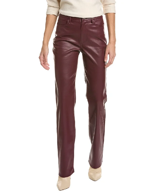 Tight trousers for women with faux leather material for sleek and modern look -STAUD Chisel Pant