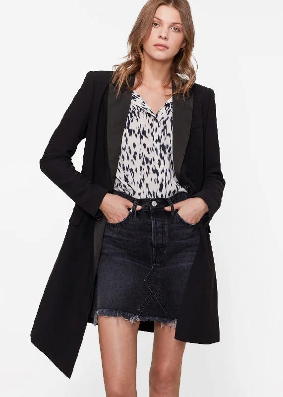 Blazers with rolled cuffs feel laid-back -Women's Double Breasted Long Blazer