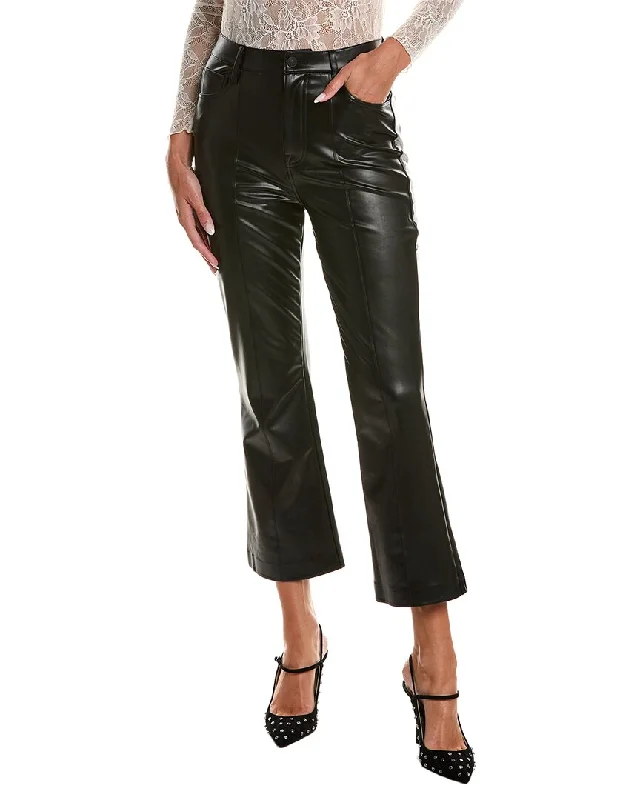 Tight trousers for women with decorative buttons and flattering silhouette for day wear -7 For All Mankind High Waist Slim Kick Flare Jean