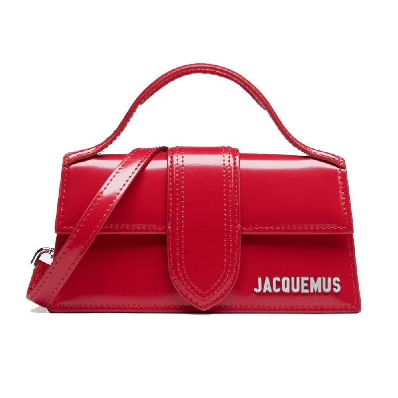 Handle bags with floral prints for spring -Jacquemus Red Leather MINI Crossbody Women's Bag