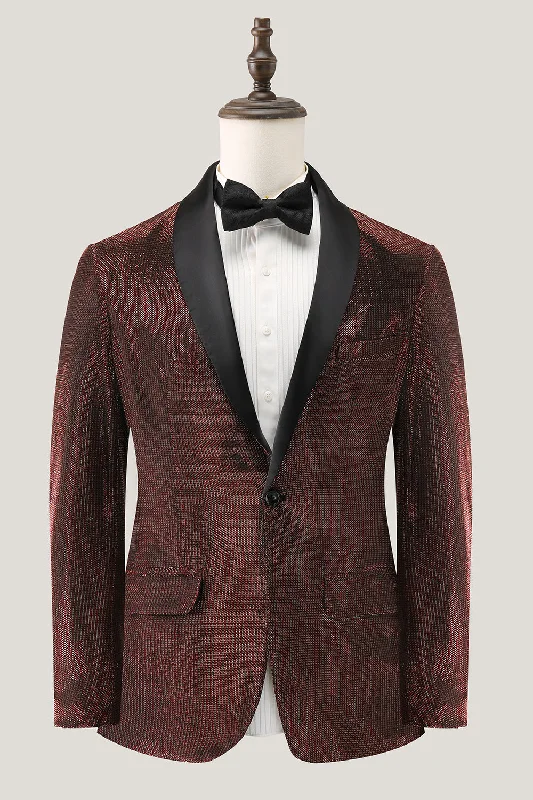 Vintage blazers for retro style are timeless -Shawl Lapel Brown One Button Men's Blazer