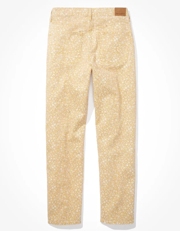 High-waisted tight trousers for women with belt loops for added style -AE Printed '90s Straight Jean