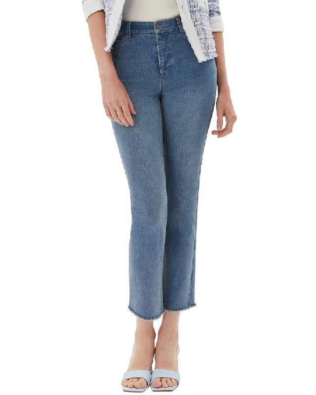 Comfortable tight trousers for women with soft cotton fabric and stretch -ecru La Cienega Straight Leg Jean