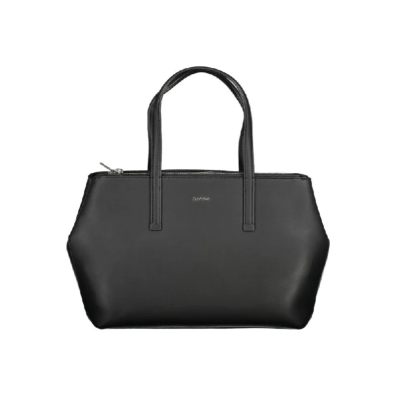 Handle bags with sturdy canvas for longevity -Calvin Klein Black Polyester Women's Handbag