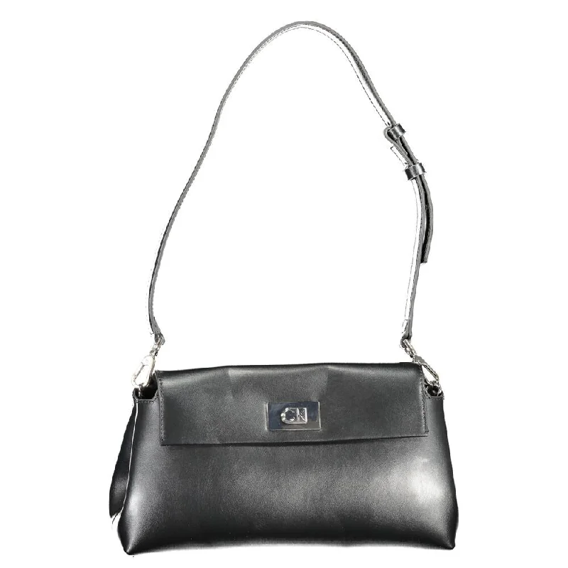 Handle bags with drawstring accents for style -Calvin Klein Black Polyester Women's Handbag