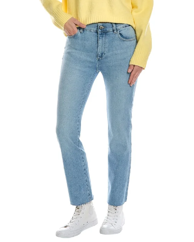 Casual tight trousers for women with comfy waistband and minimalistic style -DL1961 Mara Blue Bay Straight Ankle Jean