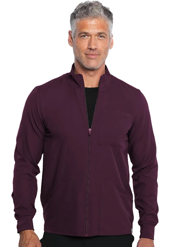 Men's Zip Front Jacket By Medcouture  XXS-3XL  / Wine