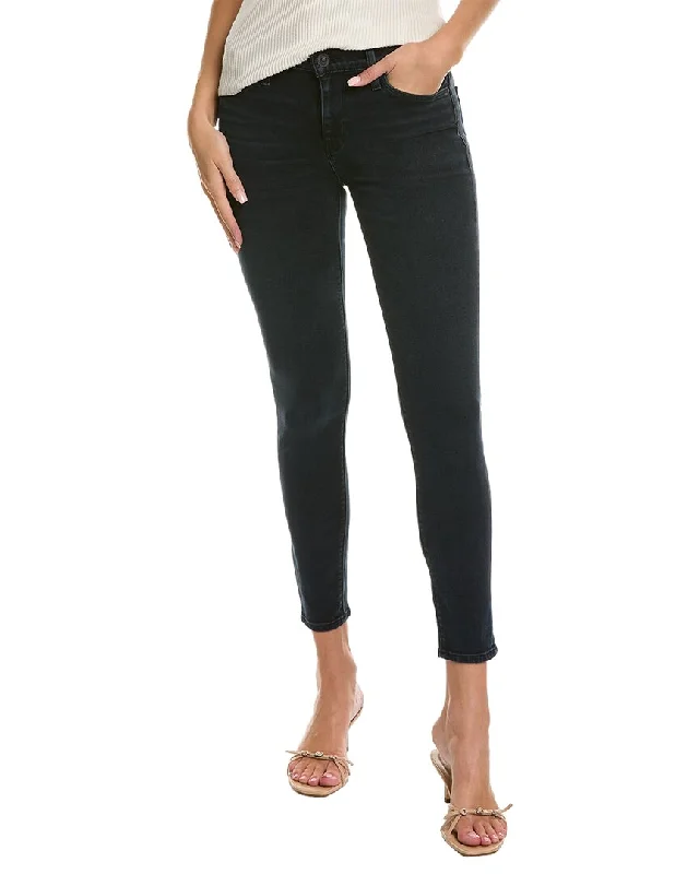 High-waisted tight trousers for women with flare leg and retro aesthetic -HUDSON Jeans Nico Inked Pitch Super Skinny Ankle Jean