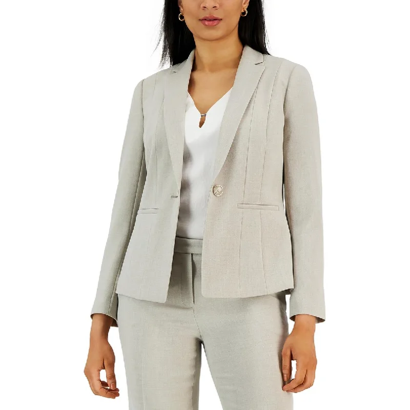 Blazers in coral shades feel lively -Kasper Womens Petites Suit Separate Career One-Button Blazer