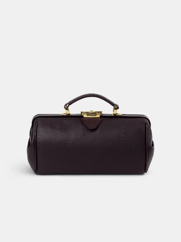 Handle bags with inner compartments for essentials -The Doctor's Bag -  Bordeaux Calf Grain