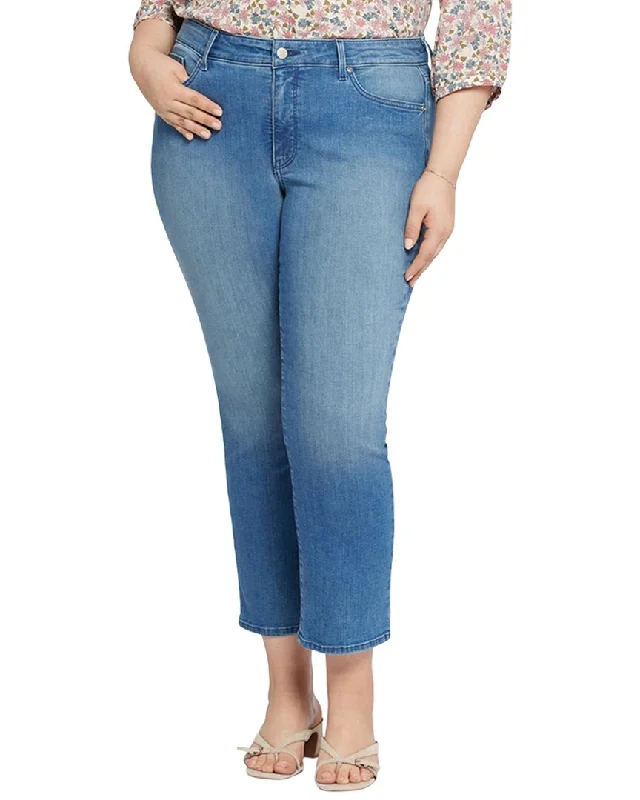 Tight trousers for women with side slits and ankle-length design for chic style -NYDJ Plus Marilyn Stargazer Ankle Jean