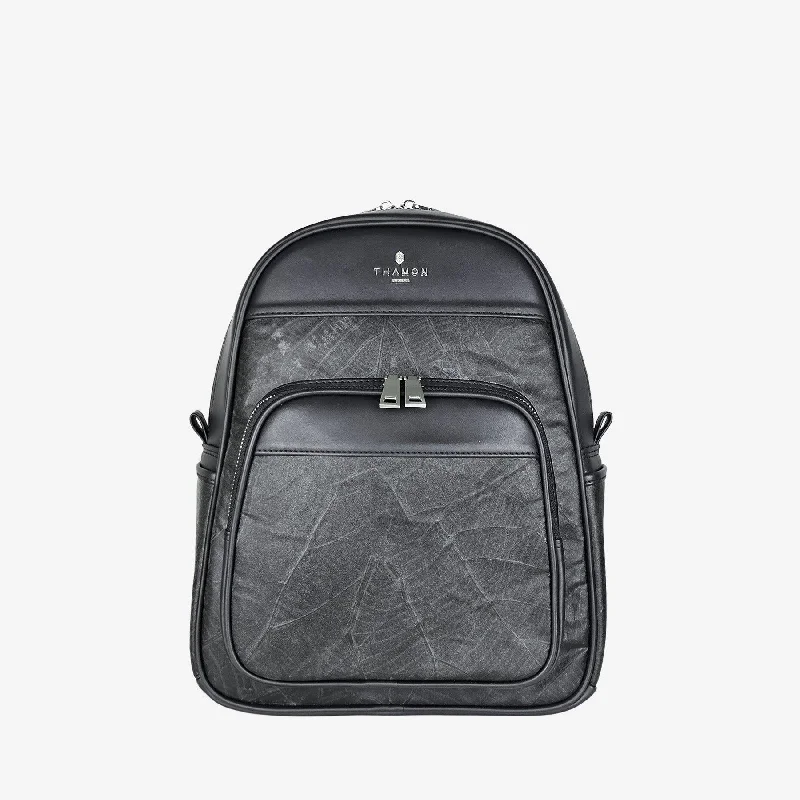 Handle bags with perforated details for style -Foglia Vegan Backpack