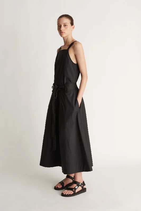 High-waisted Dresses for Flatter -LM Poplin Flare Skirt