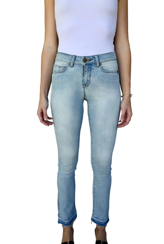 High-waisted tight trousers for women with pleated front and polished design -Gene Mid-Rise Bootcut In Silver Lake