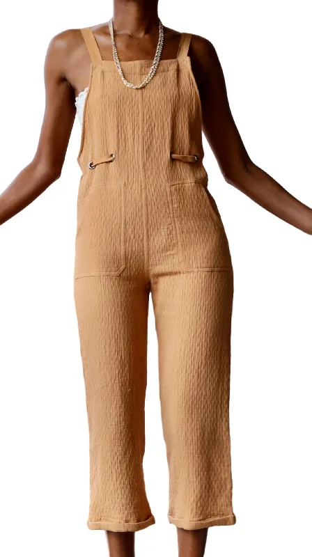 High-rise tight trousers for women with pleated front and classic look -Light And Lux Jumpsuit In Mustard