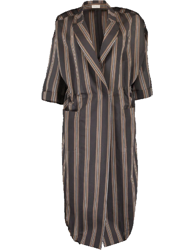 Long Stripe Voile Jacket