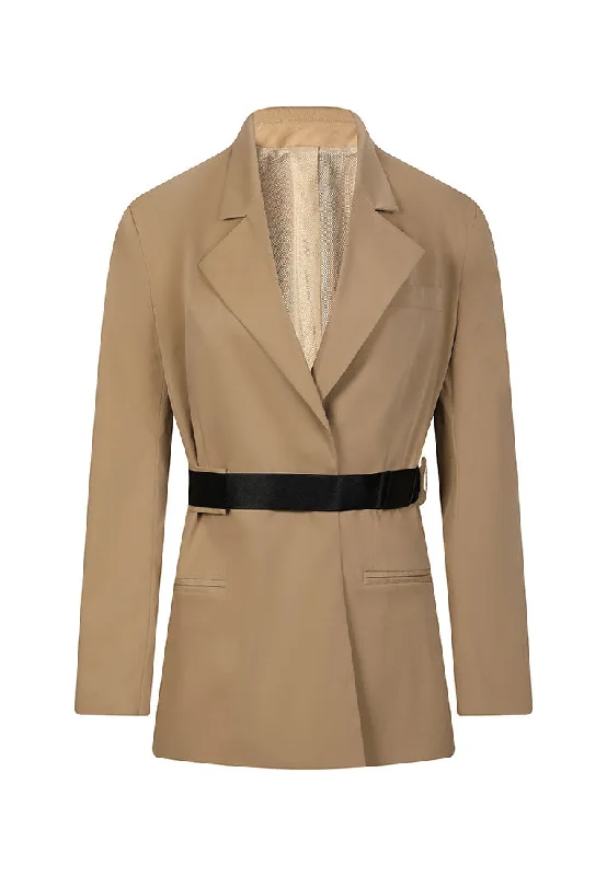 Blazers with clean lines stay timeless -Sienna Belted Cotton Blazer