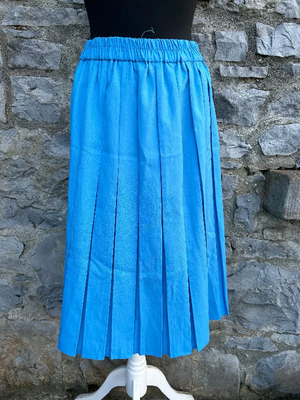 Printed Dresses with Patterns -80s blue pleated skirt uk 12